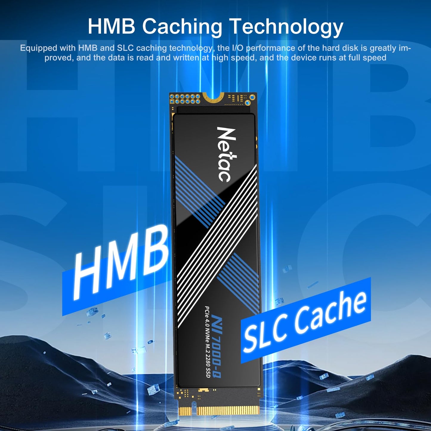 Netac 1TB PCIe Gen4x4 M.2 SSD Up to 7,100 MB/s NVMe Internal Gaming SSD with All-in-one Aluminum Heatspreader High-Performance Storage for Laptop PCs and Desktop, Works with PS5, NV7000-Q