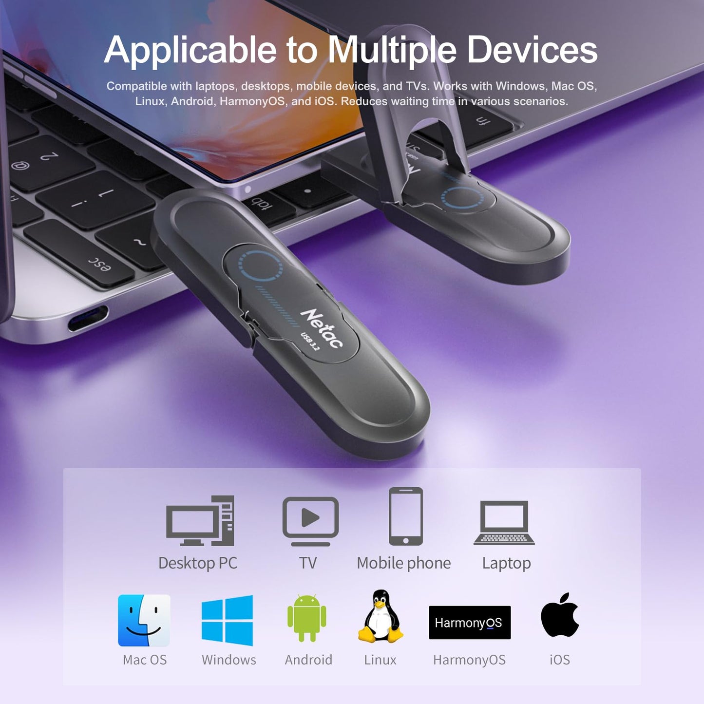Netac 1TB Portable External USB Solid State Drive Type-c and USB 3.2 Dual Interface, up to 1,000MB/s for Data Storage, Expansion of Storage for Photos/Videos/Music/Files, US9