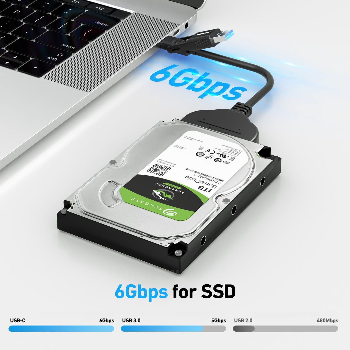 BENFEI SATA to USB Cable, BENFEI USB 3.0 to SATA III Hard Driver Adapter Compatible for 2.5 inch HDD and SSD