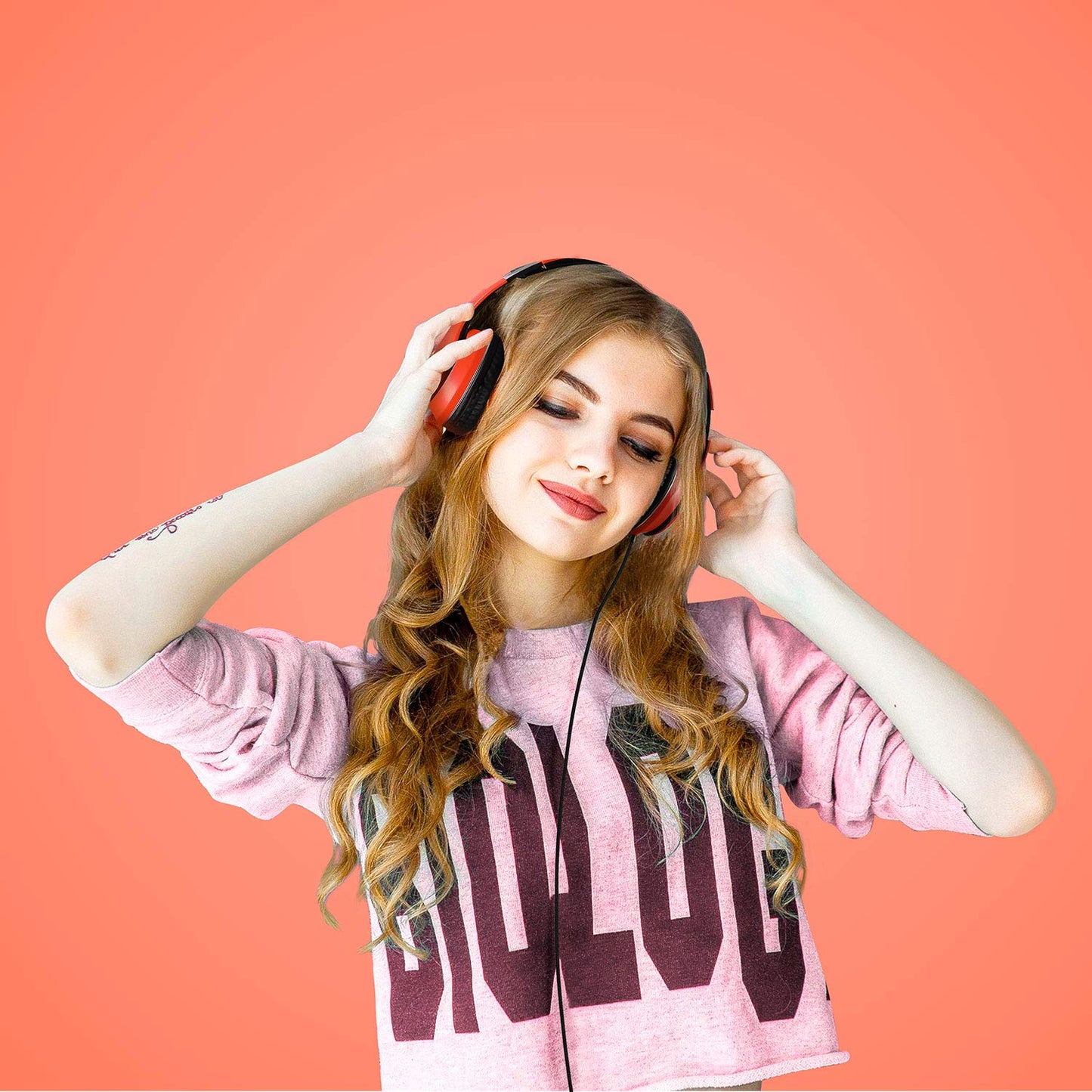 LORELEI X6 Over-Ear Headphones with Microphone, Lightweight Foldable & Portable Stereo Bass Headphones with 1.45M No-Tangle, Wired Headphones for Smartphone Tablet MP3 / 4 (Space Black)