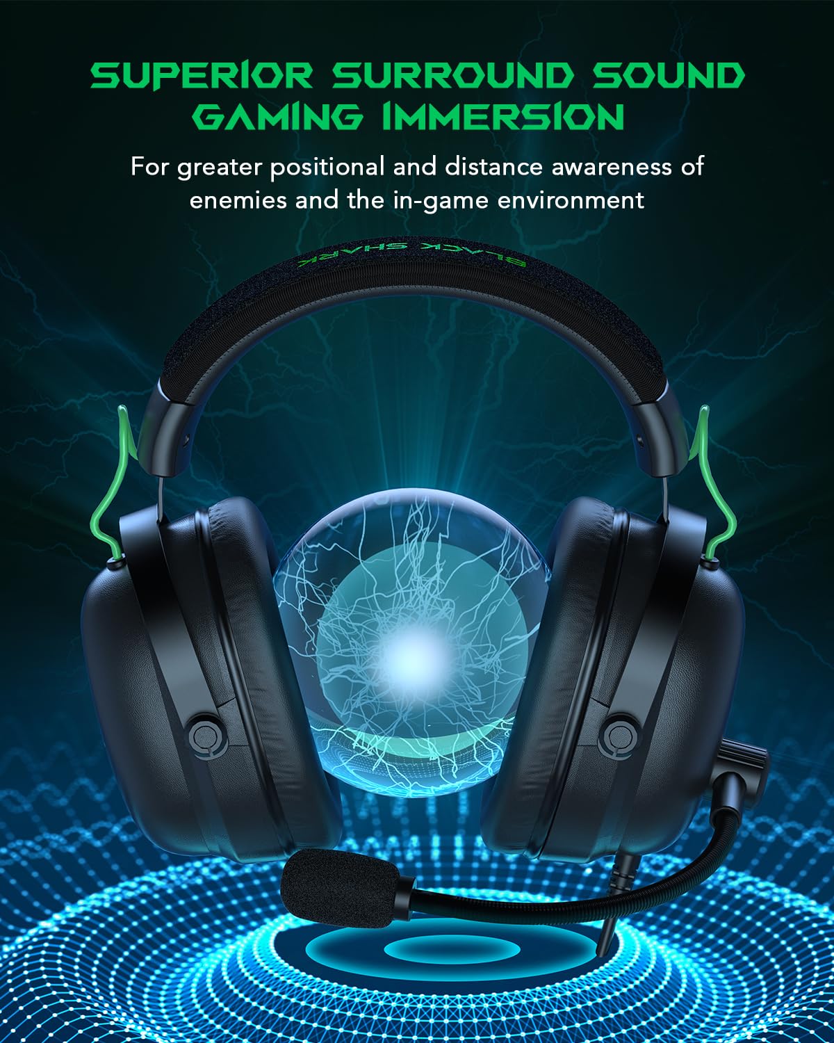 Black Shark Gaming Headset for PC, PS4, PS5, Xbox, Switch, All-in-1 Gaming Headphones with Ultra-Clear Bendable Mic, 50mm Dynamic Drivers, Noise Isolation Ear Cushions, in-line Controls - Pink