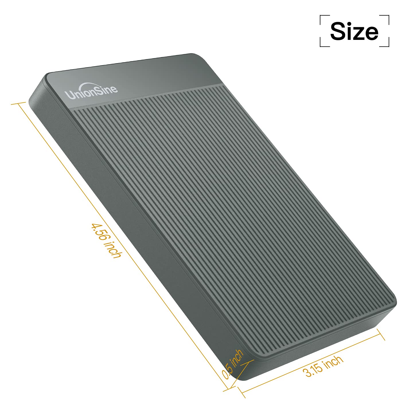 UnionSine 1TB Ultra Slim Portable External Hard Drive USB3.0 HDD Storage for PC,Mac, Desktop, Laptop, PS4, Xbox One, Xbox 360-Super Fast Transmission-HD-2510(Black)