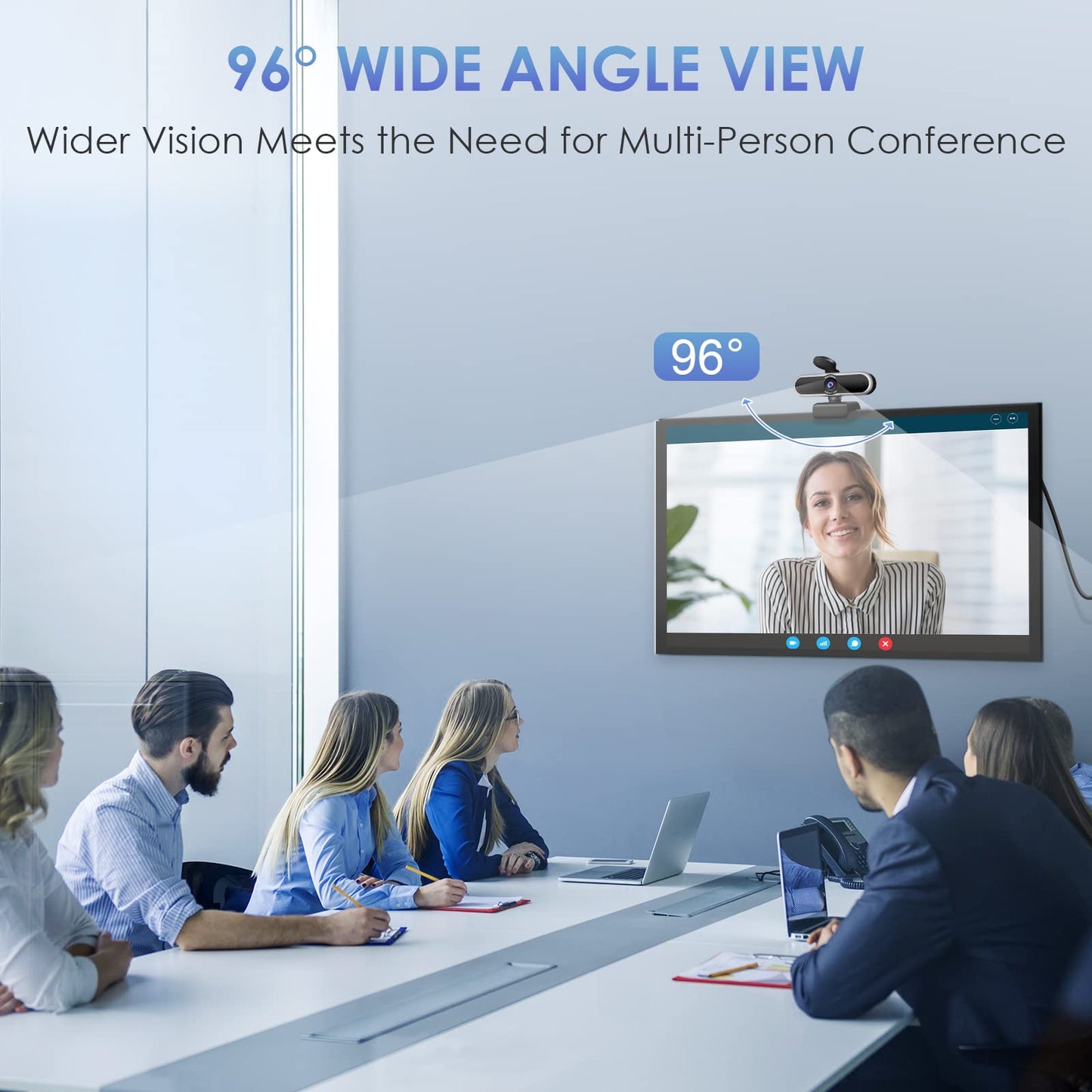 EMEET C955 Webcam for PC, 1080P Webcam with Microphone&Privacy Cover, Auto Light Correction, 70° FOV for Personal Use, Plug&Play Web Cam Protect Data, Perfect for Office Professionals&Remote Workers