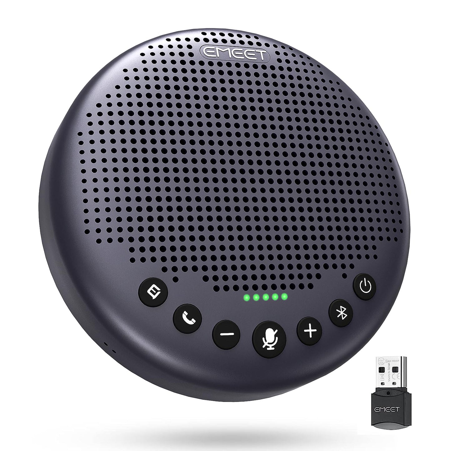 EMEET Conference Speaker and Microphone w/8+1 Mics, 360° Voice Pickup, Noise Reduce, Bluetooth/USB/Dongle Speakerphone for 14 People w/Daisy Chain for 25, Compatible w/Leading Platforms, 2024 Version