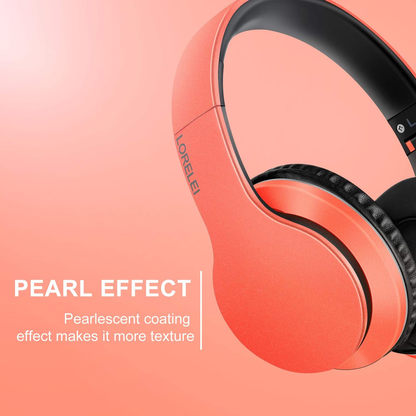 LORELEI X6 Over-Ear Headphones with Microphone, Lightweight Foldable & Portable Stereo Bass Headphones with 1.45M No-Tangle, Wired Headphones for Smartphone Tablet MP3 / 4 (Space Black)