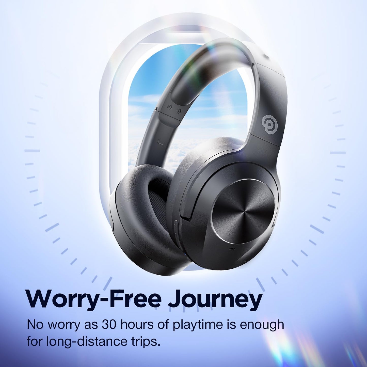 Upgrade Pro‑Level Hybrid Active Noise Cancelling Headphones with HD Sound, Wireless Bluetooth Headphones Over The Ear Unequaled Comfort, Vivid Deep Bass, for Home Office Travel Birthday Gift, Black
