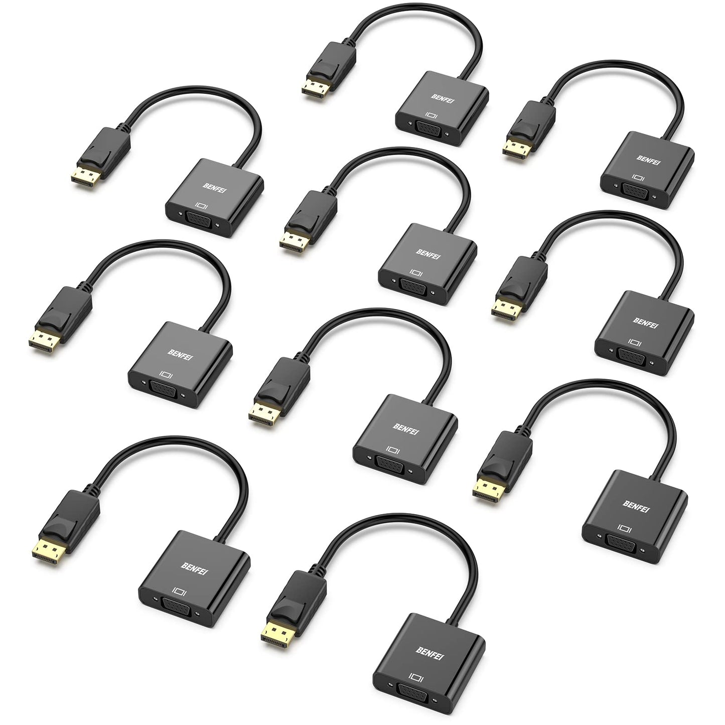 DisplayPort to VGA, Benfei Gold-Plated DP to VGA Adapter (Male to Female) Compatible for Lenovo, Dell, HP, ASUS