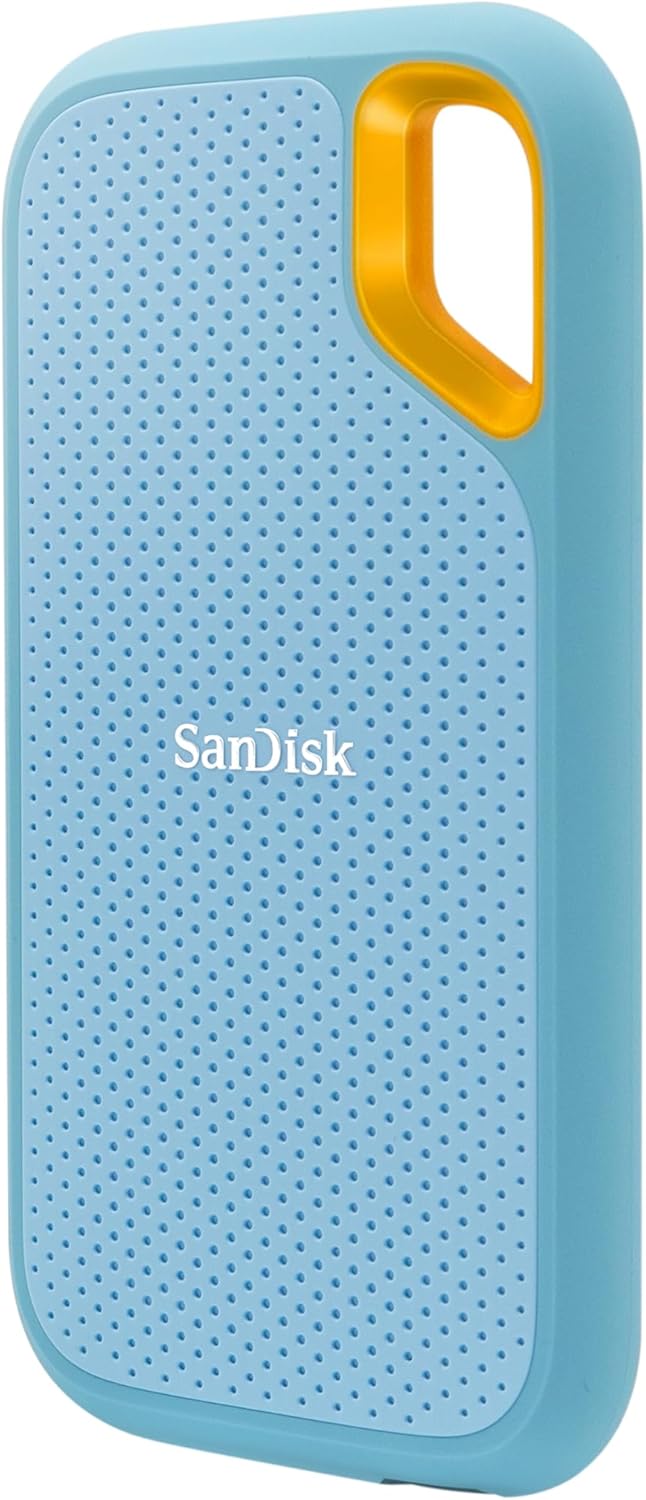 SanDisk Extreme Portable SSD - Up to 1050MB/s, USB-C, USB 3.2 Gen 2, Water and Dust Resistance