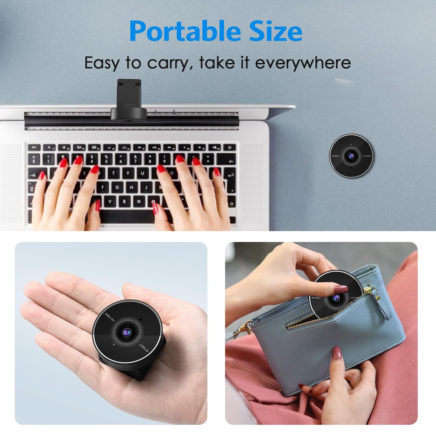 EMEET C955 Webcam for PC, 1080P Webcam with Microphone&Privacy Cover, Auto Light Correction, 70° FOV for Personal Use, Plug&Play Web Cam Protect Data, Perfect for Office Professionals&Remote Workers