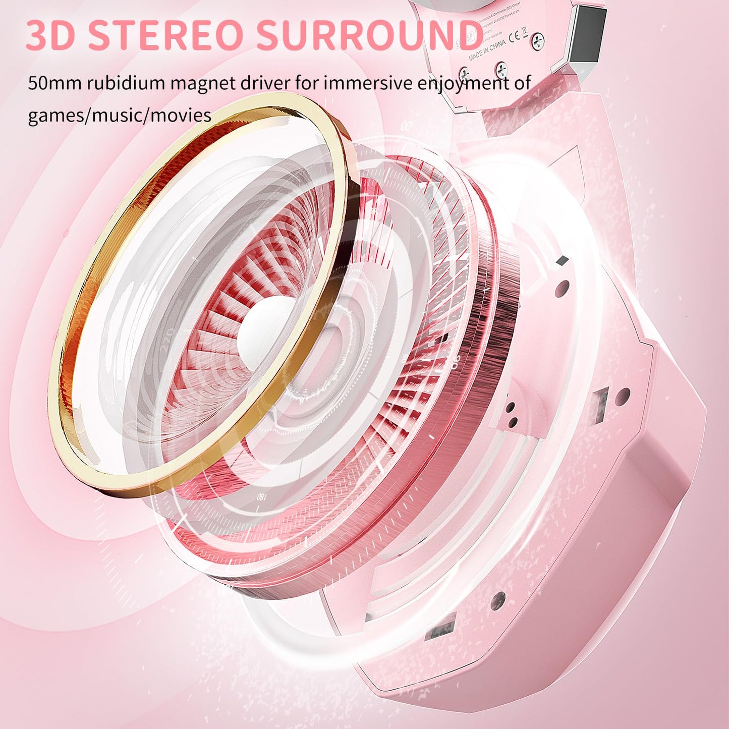 Ozeino Gaming Headset for Ps5 Ps4 PC, Over Ear Gaming Headphones with Noise Cancelling Microphone RGB Light, Deep Bass Stereo Sound Headset for Xbox Series X/S, Switch, Laptop, Mac, Phone