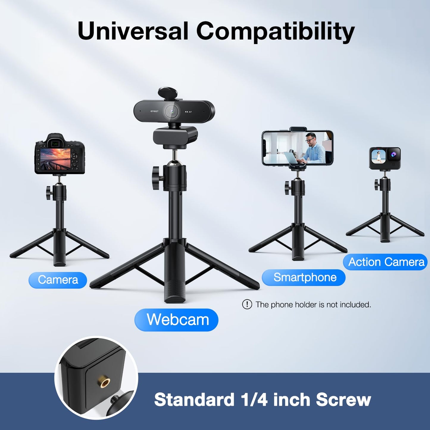 EMEET NOVA 4K Webcam for PC - Ultra 4K HD, PDAF Autofocus, Dual Noise-Cancelling Mics, 73° FOV, Auto Light Correction, USB Plug&Play, Privacy Cover, Ideal for High-End Business Meetings&Live Streaming