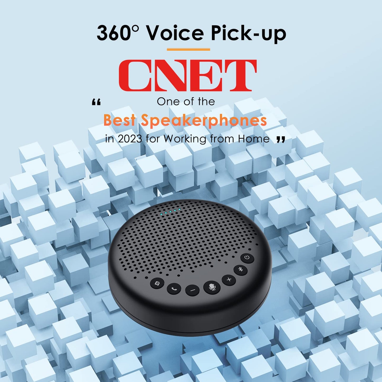 EMEET Conference Speaker and Microphone w/8+1 Mics, 360° Voice Pickup, Noise Reduce, Bluetooth/USB/Dongle Speakerphone for 14 People w/Daisy Chain for 25, Compatible w/Leading Platforms, 2024 Version