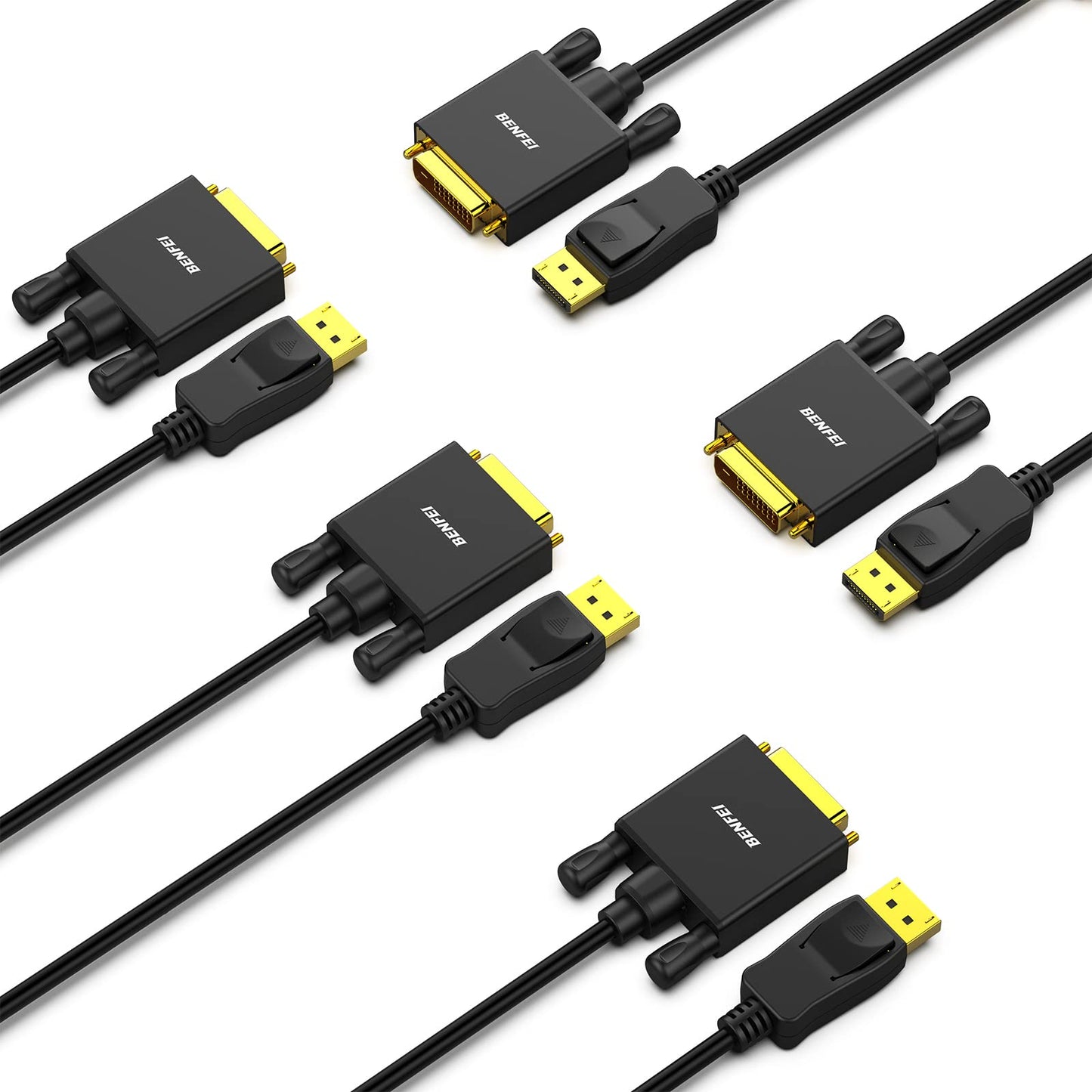 BENFEI DisplayPort to DVI 6 Feet Cable, DisplayPort to DVI Adapter Male to Male Gold-Plated Cord Cable for Lenovo, Dell, HP and Other Brand