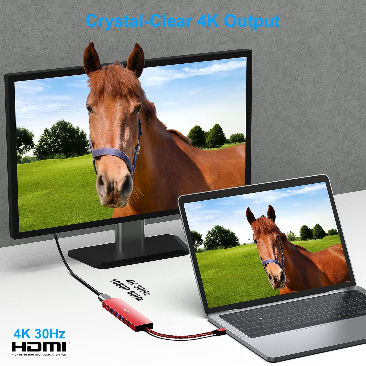 BENFEI USB C HUB 7in1, USB C HUB Multiport Adapter with USB-C to HDMI, USB-C to SD/TF Card Reader/3*USB 3.0/100W Power Delivery, Compatible with iPhone 15 Pro/Max, MacBook, iPad Pro, iMac, S23, XPS17