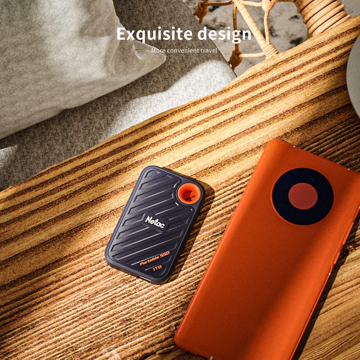 Netac 512GB Extreme Portable SSD External Solid State Drives Up to 2000MB/s Read 1700MB/s Write Speed, USB 3.2 Gen.2 Business Travel Essential, ZX20