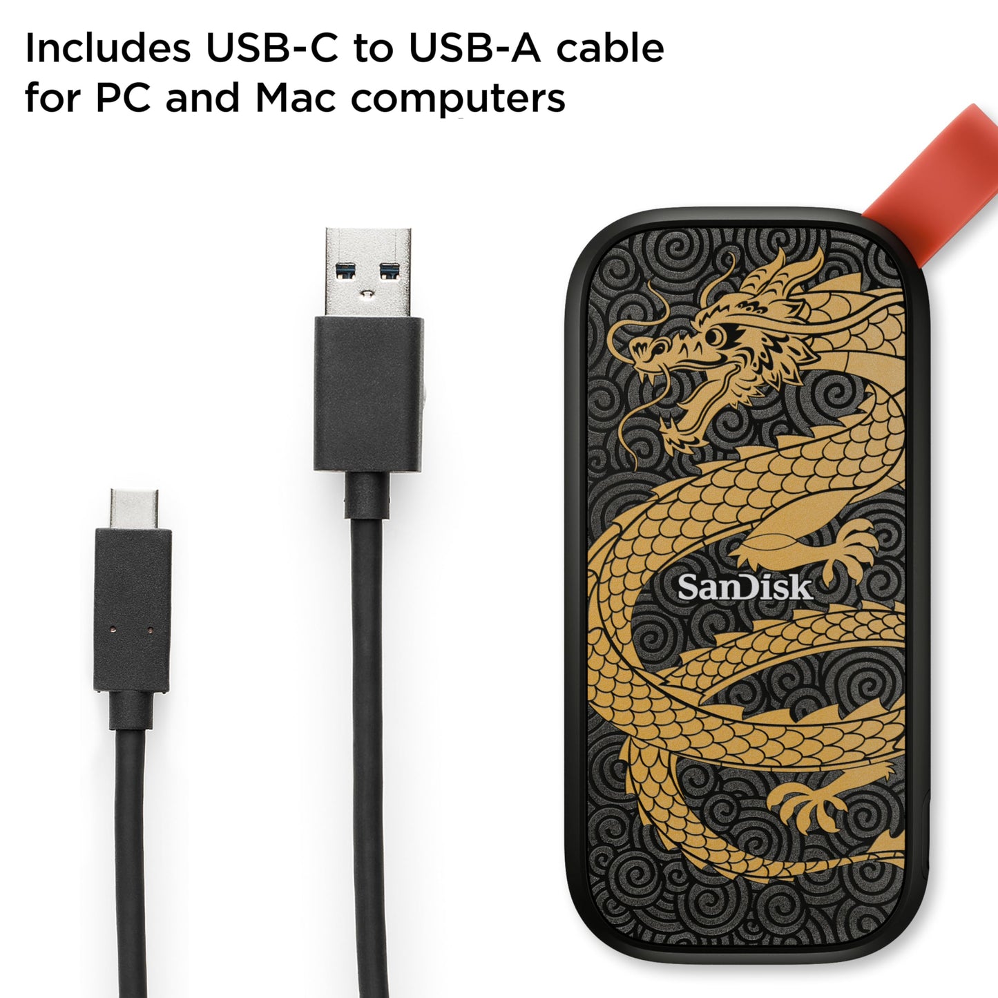 SanDisk 1TB Portable SSD - Up to 800MB/s, USB-C, USB 3.2 Gen 2, Updated Firmware - External Solid State Drive - SDSSDE30-1T00-G26