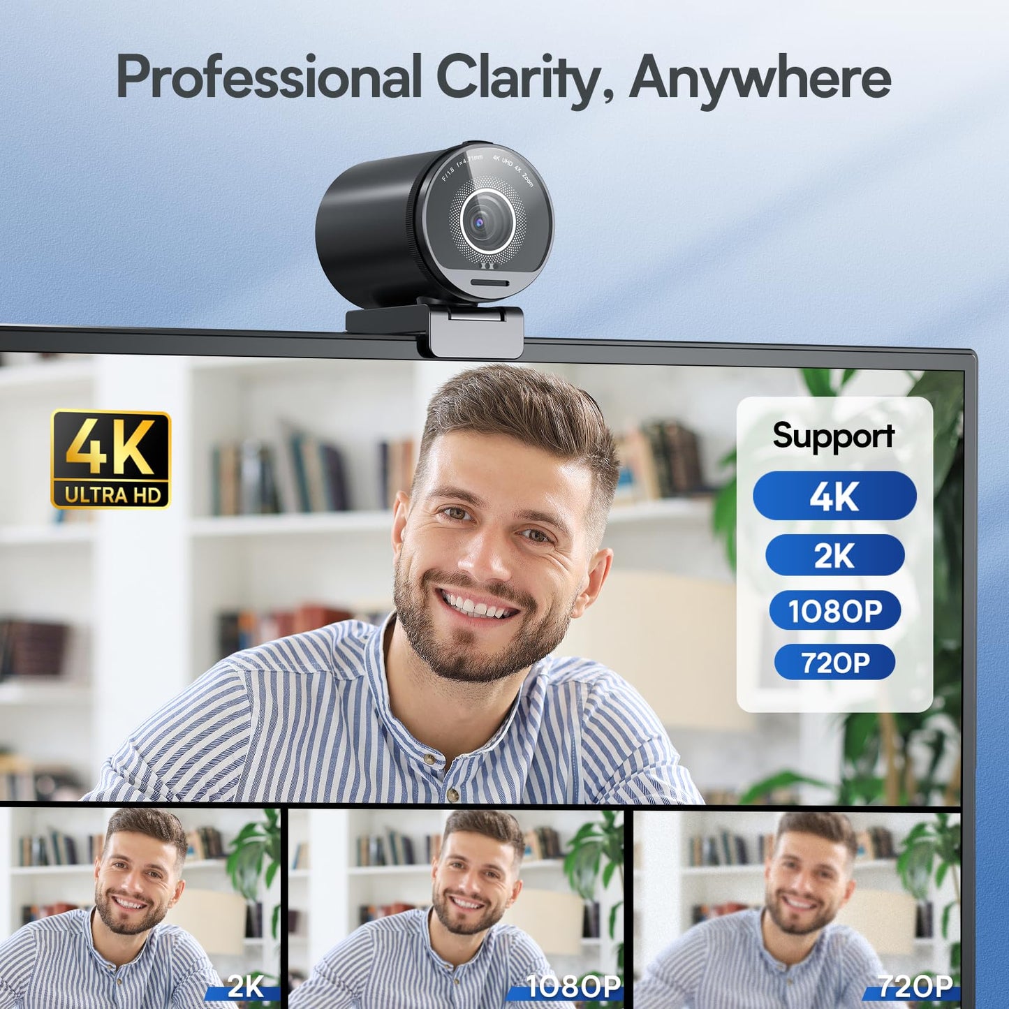 EMEET 1080P Webcam with Microphone, C960 Web Camera, 2 Mics Streaming Webcam, 90°FOV Computer Camera, Plug and Play USB Web Cam for Online Calling/Conferencing, Zoom/Teams/Facetime/YouTube, Laptop/PC