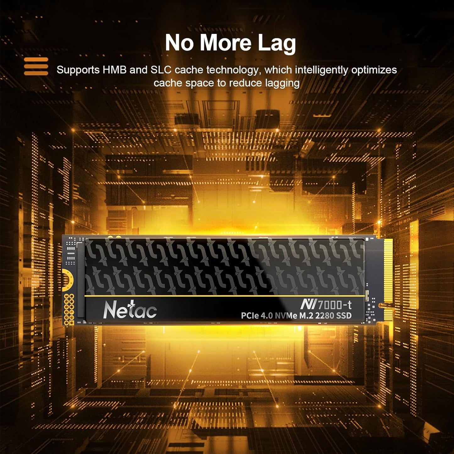 Netac 1TB PCIe Gen4x4 M.2 SSD Up to 7,300 MB/s NVMe Internal Gaming SSD with All-in-one Aluminum Heatspreader High-Performance Storage for Laptop PCs and Desktop, Works with PS5, NV7000-t