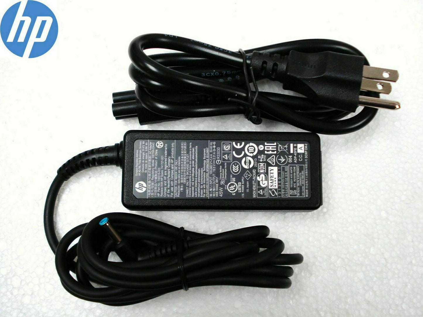 Chargeur HP Blue Tip 65W (19.5V/3.33A), Chargeur laptop, Embout rond bleu, 65 WATTS