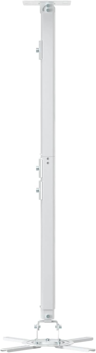 suptek White Projector Ceiling Mount Bracket Fits Flat or Sloped Ceiling Height Adjustable with Extendable Length for LCD/DLP Projectors (PR05)