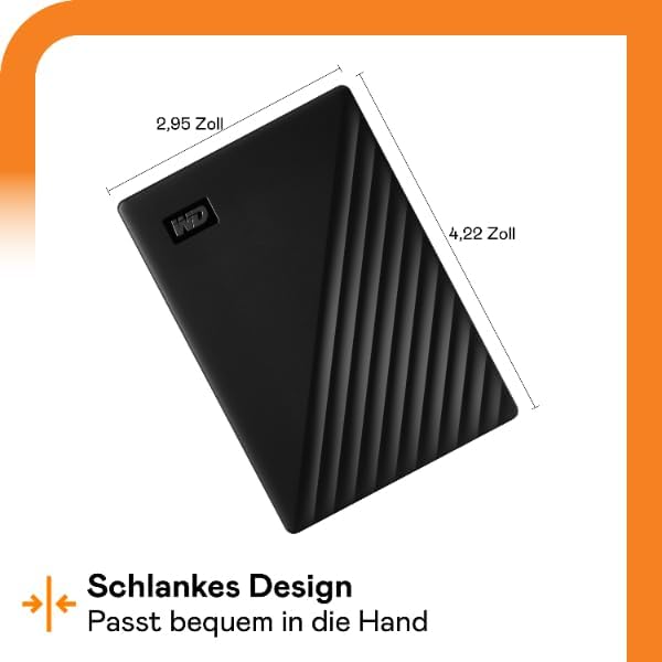 WD 1TB My Passport Portable External Hard Drive HDD, USB 3.0, USB 2.0 Compatible, Black - WDBYVG0010BBK-WESN