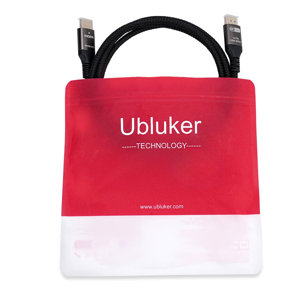 Ubluker 10K 8K 4K HDMI Cable 48Gbps 3.3 FT, Certified Ultra High Speed HDMI® Cable 4K 240Hz 144Hz 120Hz 8K60Hz 0.01ms HDR10+ eARC HDCP2.3 Netflix Roku TV PC Monitor Projector PS5 Xbox