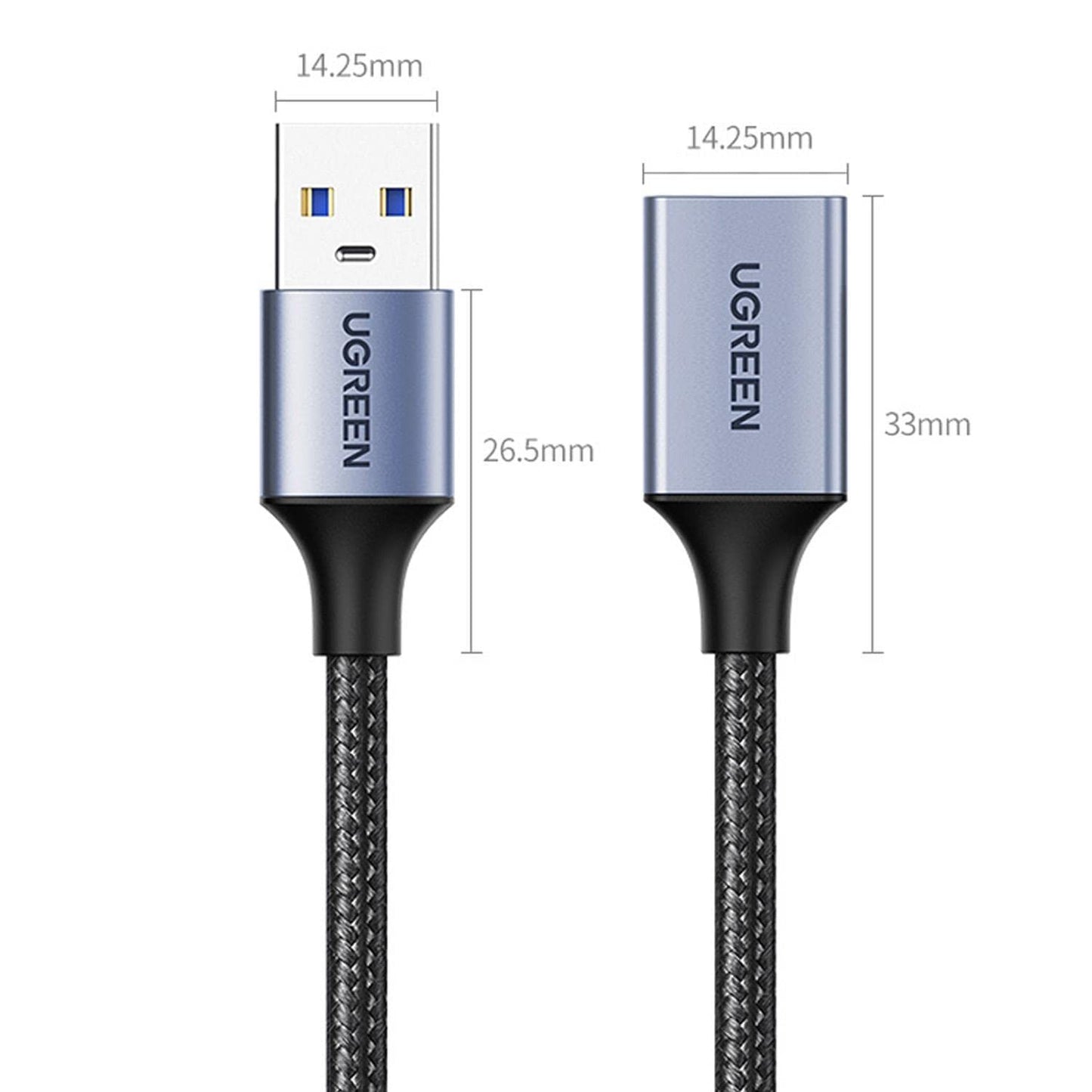 UGREEN USB Extension Cable 3.0 Extender Cord Nylon Braided A Male to Female Data Transfer Cable for Hard Drive, Hub, USB Sticks, Mouse, Keyboard, Xbox, Camera, Webcam, 6.6FT
