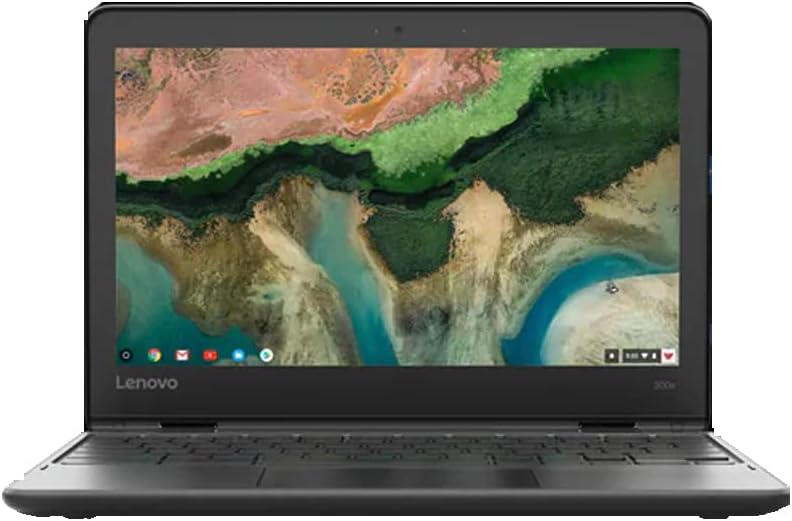 Lenovo 300e Chromebook Gen2 | 11.6" IPS HD Touch | Celeron N4000 Dual-Core | 4GB LPDDR4 RAM | 32GB eMMC 5.1 | USB-C | microSD Card Reader | Chrome OS (Renewed)