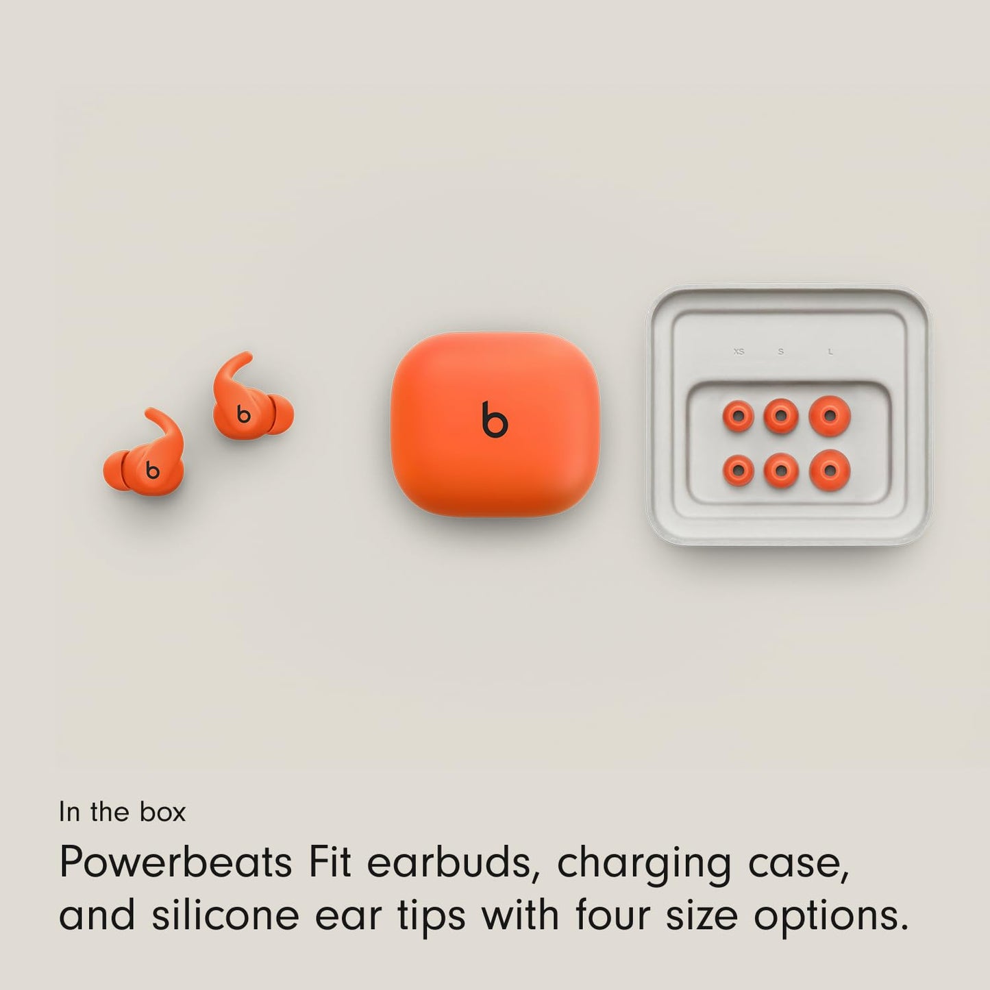 Beats - Powerbeats Fit - Wireless Noise-Cancelling Workout Earbuds with Ultimate Secure Fit, IPX4, Up to 30H of Battery Life & Charging case, Compatible with Apple & Android - Spark Orange