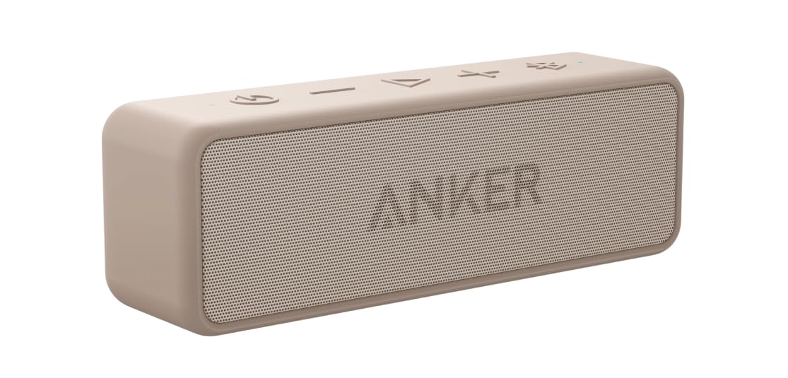 Anker Soundcore 2 Portable Bluetooth Speaker with 12W Stereo Sound, Bluetooth 5, Bassup, IPX7 Waterproof, 24-Hour Playtime, Wireless Stereo Pairing, Speaker for Home, Outdoors, Travel
