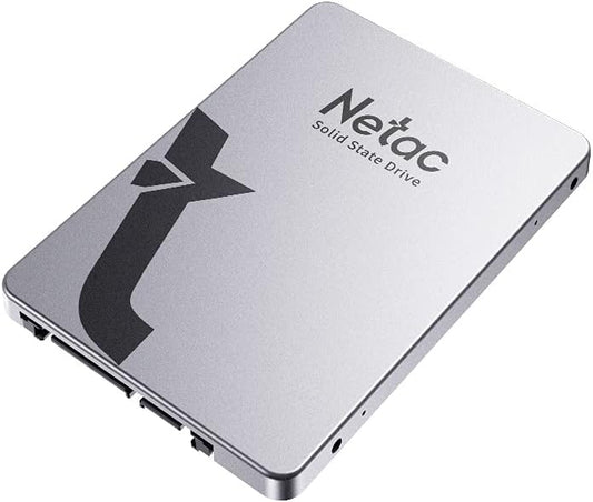 Netac SSD 256GB 3D NAND 2.5-inch SATA III 6Gb/s Metal Shell Design Internal Gaming SSD Hard Drive Perfect for PC/Desktop/Tablet-Silver Grey