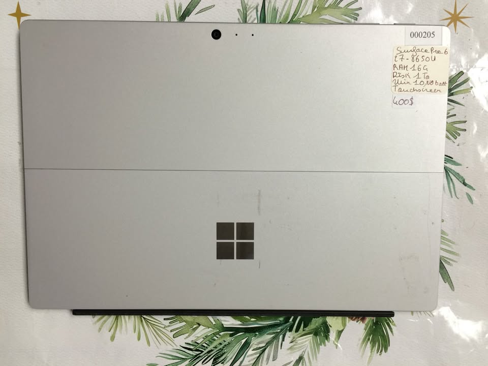 C205| Microsoft Surface Pro 6 i7-8650U RAM 16G DISK 1To SSD Win 10 Touchscreen / Battery DEFECT