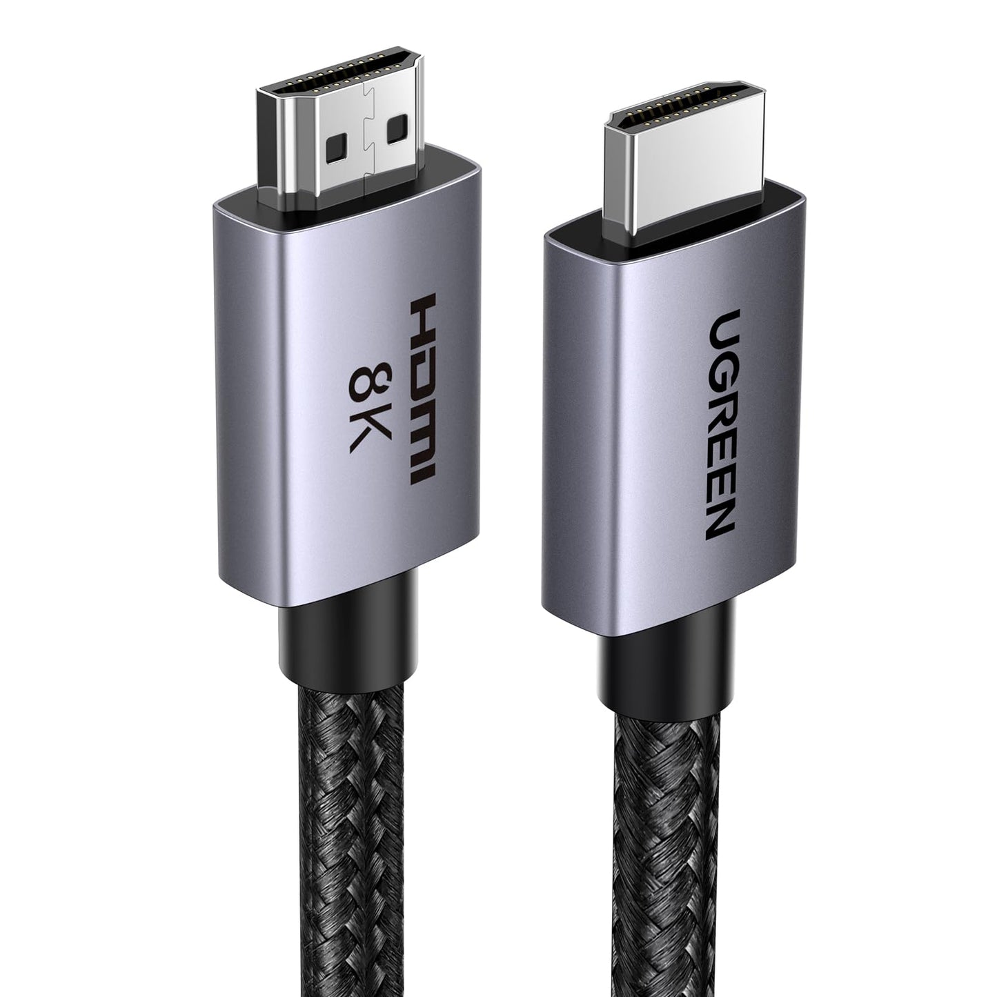 UGREEN 10K 8K HDMI 2.1 Cable 48Gbps 6.6FT, Certified 8K@60Hz 4K@120Hz 144Hz High Speed Gaming Cable Braided Cord, eARC HDCP 2.3 Dynamic HDR Compatible for HDTV/PS5/Xbox/SoundBar/RTX3090/Blu-ray