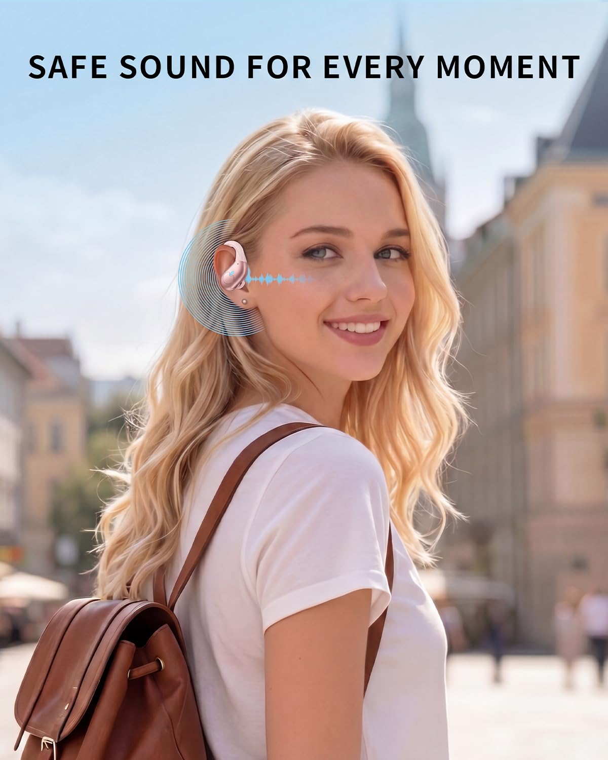 Active Noise Cancelling Ear Buds, Wireless Earbuds with Earhooks Microphone, 80hrs Playback Bluetooth Headphones Dual Battery Display Stereo Bass Earphones IPX7 Waterproof Headset for Workout/Sports