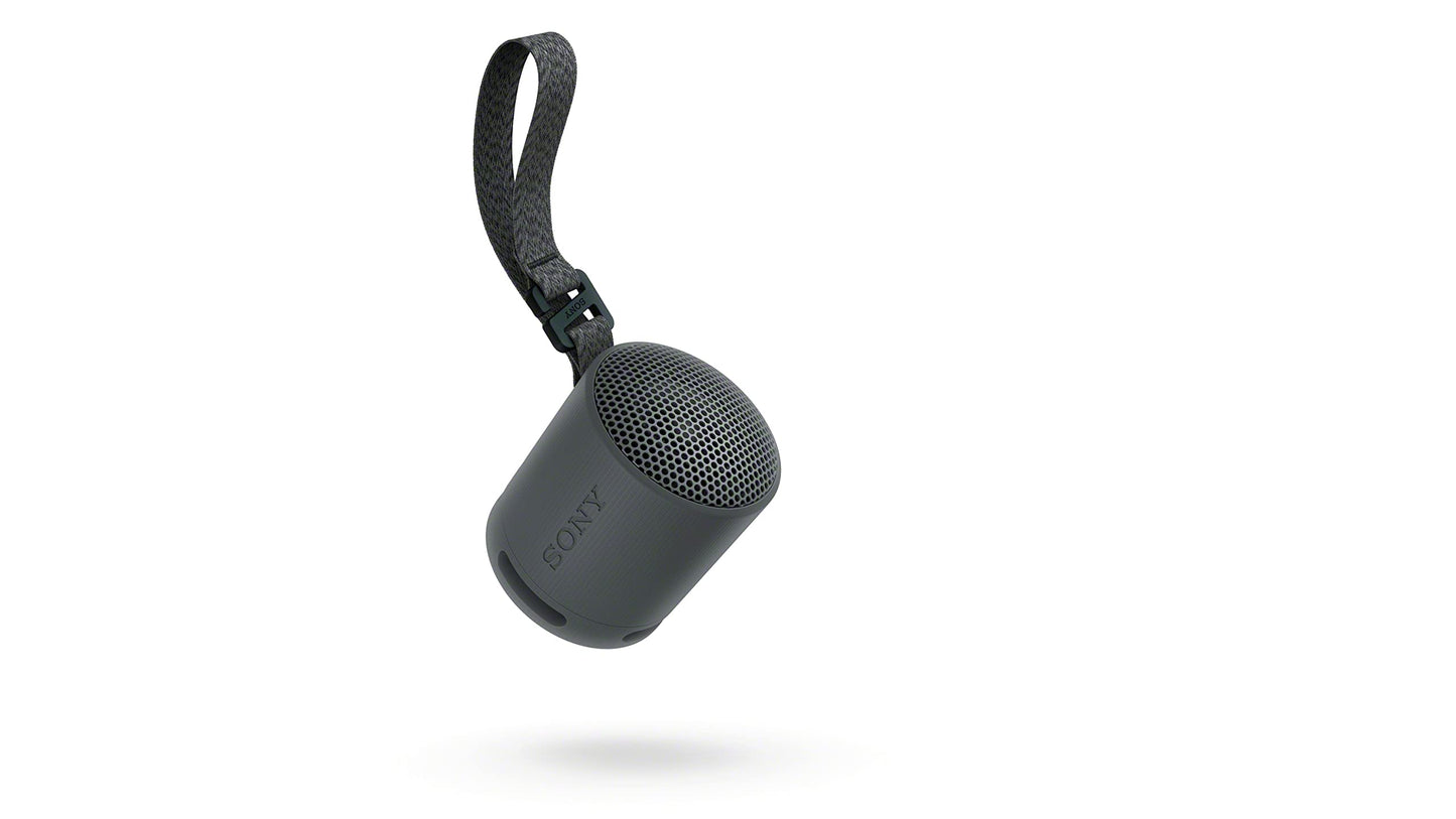 Sony SRS-XB100 Wireless Bluetooth Portable Lightweight Super-Compact Travel Speaker, Extra-Durable IP67 Waterproof & Dustproof, 16 Hour Battery, Versatile Strap, and Hands-Free Calling, Grey New
