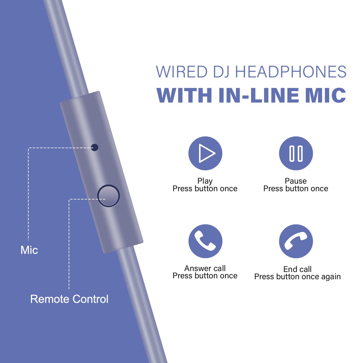 OneOdio Pro-10 Over-Ear Wired Headphones for School, Studio Monitor & Mixing, DJ Stereo Headsets, 50mm Neodymium Drivers, In-Line Mic, 3.5mm/6.35mm Jack for AMP, Computer, Recording, Phone, Piano, Guitar