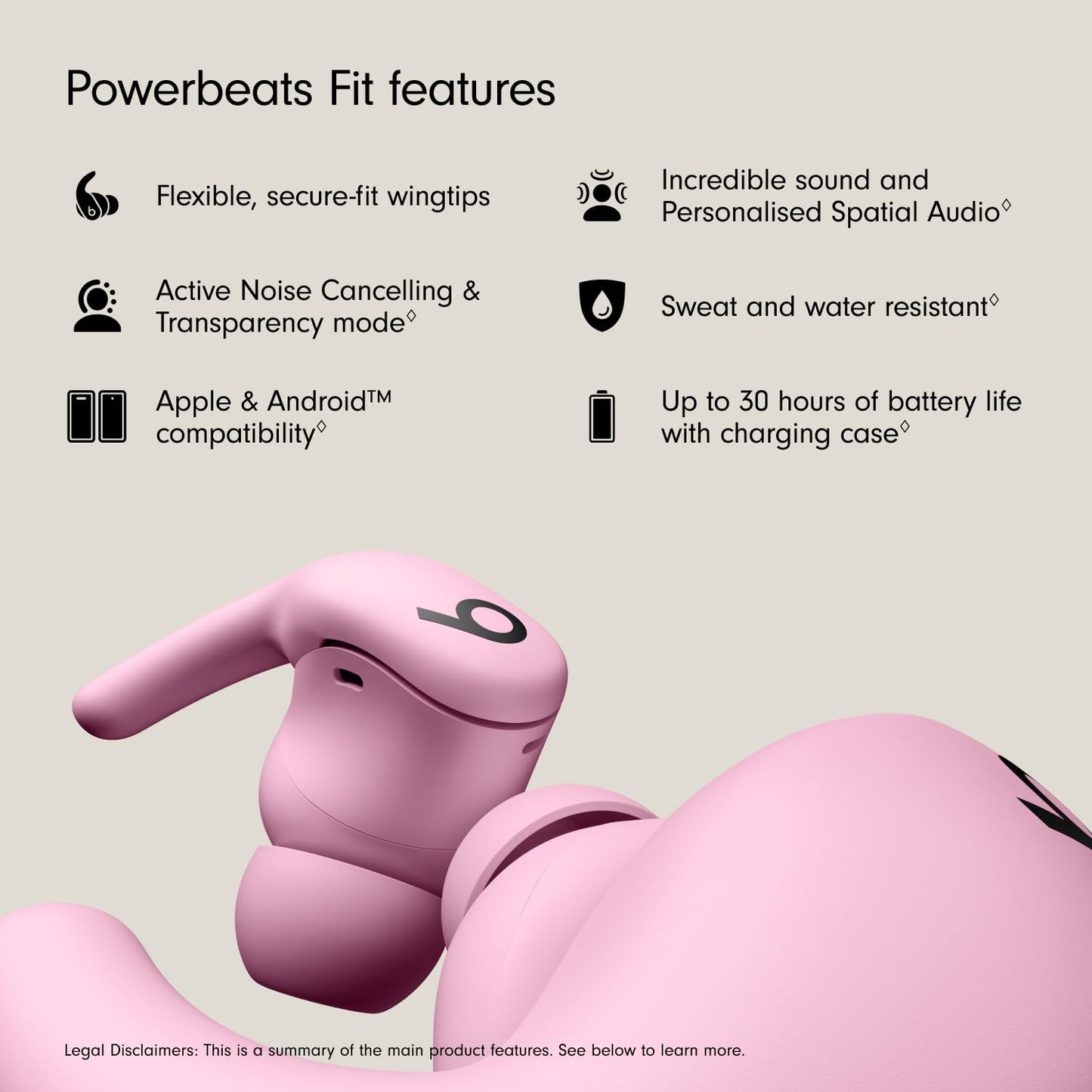 Beats - Powerbeats Fit - Wireless Noise-Cancelling Workout Earbuds with Ultimate Secure Fit, IPX4, Up to 30H of Battery Life & Charging case, Compatible with Apple & Android - Spark Orange