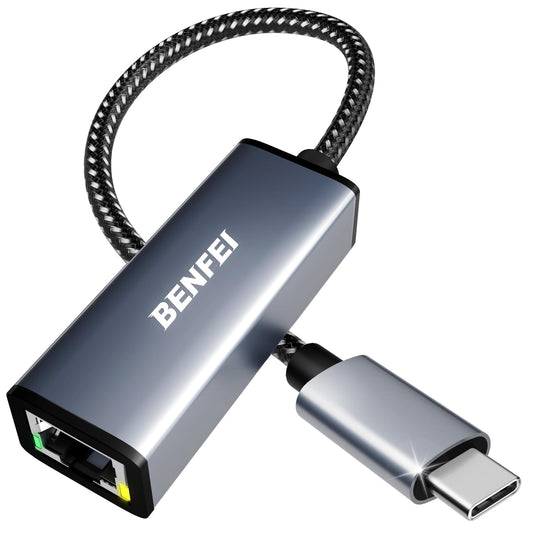 BENFEI USB-C to Ethernet Adapter, USB Type-C (Thunderbolt 3/4) to RJ45 Gigabit Ethernet LAN Network Adapter Compatible with iPhone 15 Pro/Max, MacBook Pro/Air 2023, iPad Pro,iMac, S23, XPS 17 and More