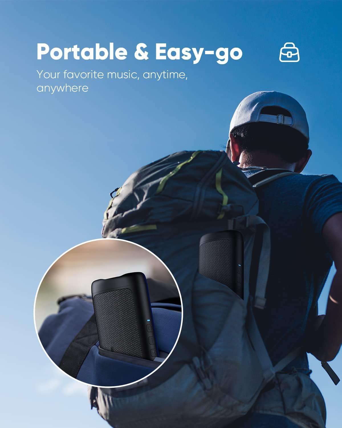 Portable Bluetooth Speaker with Lights, Powerful Crystal Clear Sound, IPX5 Waterproof, All Day Playtime, AUX&TF-Card Input, Bluetooth 5.3, TWS Paring, Small Wireless Speaker for Outdoor, Gift Ideas