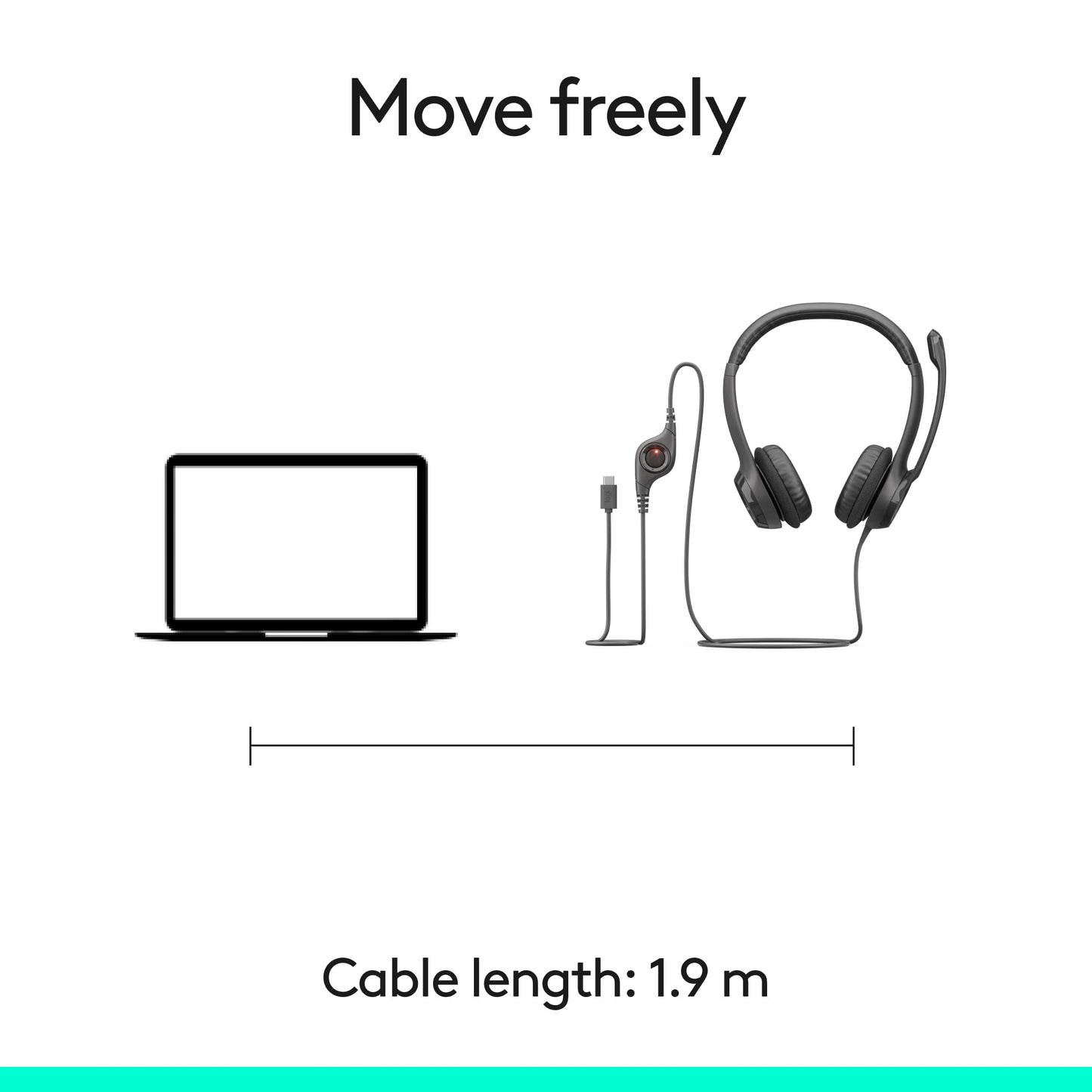 Logitech H390 Wired Headset for PC/Laptop, Stereo Headphones with Noise Cancelling Microphone, USB-A, in-Line Controls, Works with Chromebook - Rose, 1 Pack