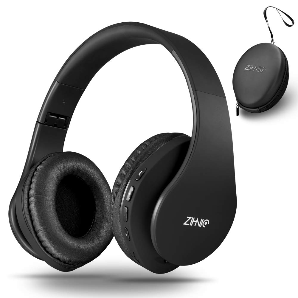 zihnic Bluetooth Headphones Over Ear, Foldable Wireless and Wired Stereo Headset Micro SD/TF, FM for iPhone/Samsung/iPad/PC/TV,Soft Earmuffs &Light Weight for Prolonged Wearing (Gold)