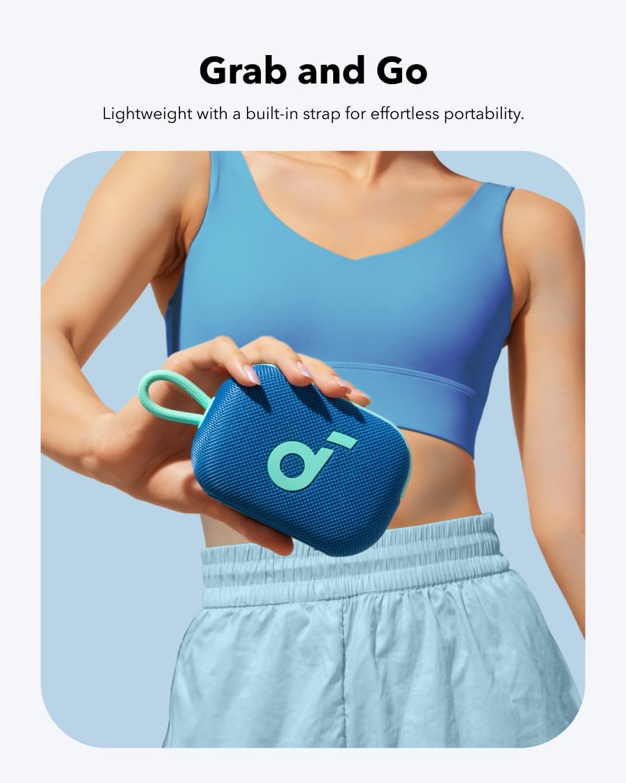 soundcore Select 4 Go Ultra Portable Bluetooth Speaker by Anker, 20H Playtime, IP67 Waterproof and Dustproof, Floatable, Customisable Pro EQ, Wireless Stereo Pairing, Ideal for Home, Outdoors
