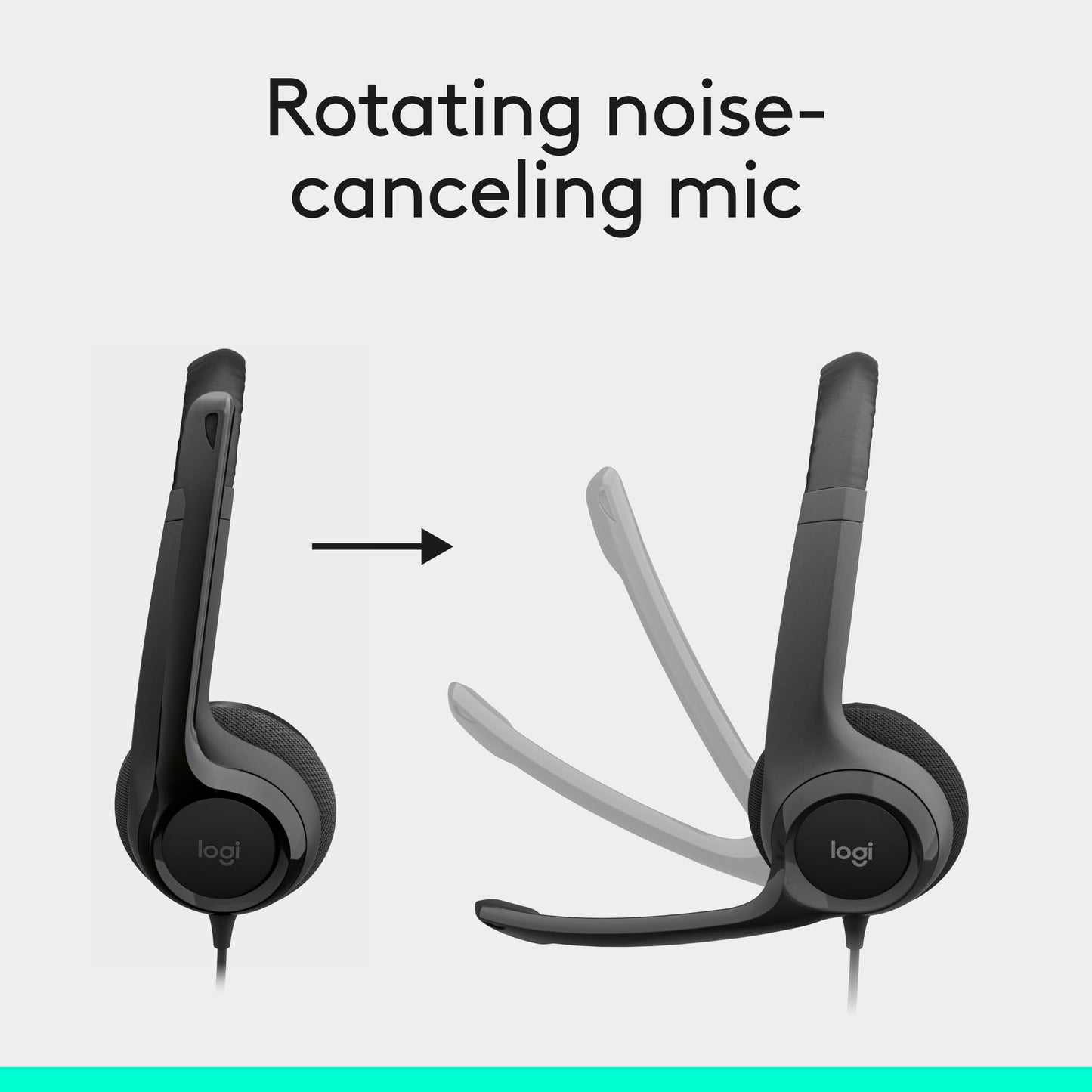 Logitech H390 Wired Headset for PC/Laptop, Stereo Headphones with Noise Cancelling Microphone, USB-A, in-Line Controls, Works with Chromebook - Rose, 1 Pack