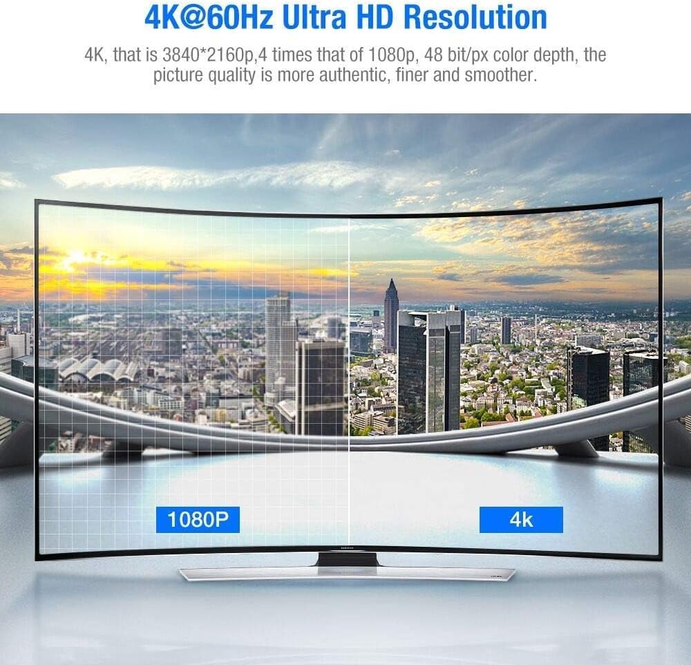 HDMI Cable 6.6feet(2meter), 4K HDMI Lead-Snowkids HDMI Cable 4K@60Hz, 3D Support, Ethernet Function, Video 4K UHD 2160p, HD 1080p, 3D - (for Fire TV, for PS-3/4, for Netfilx)