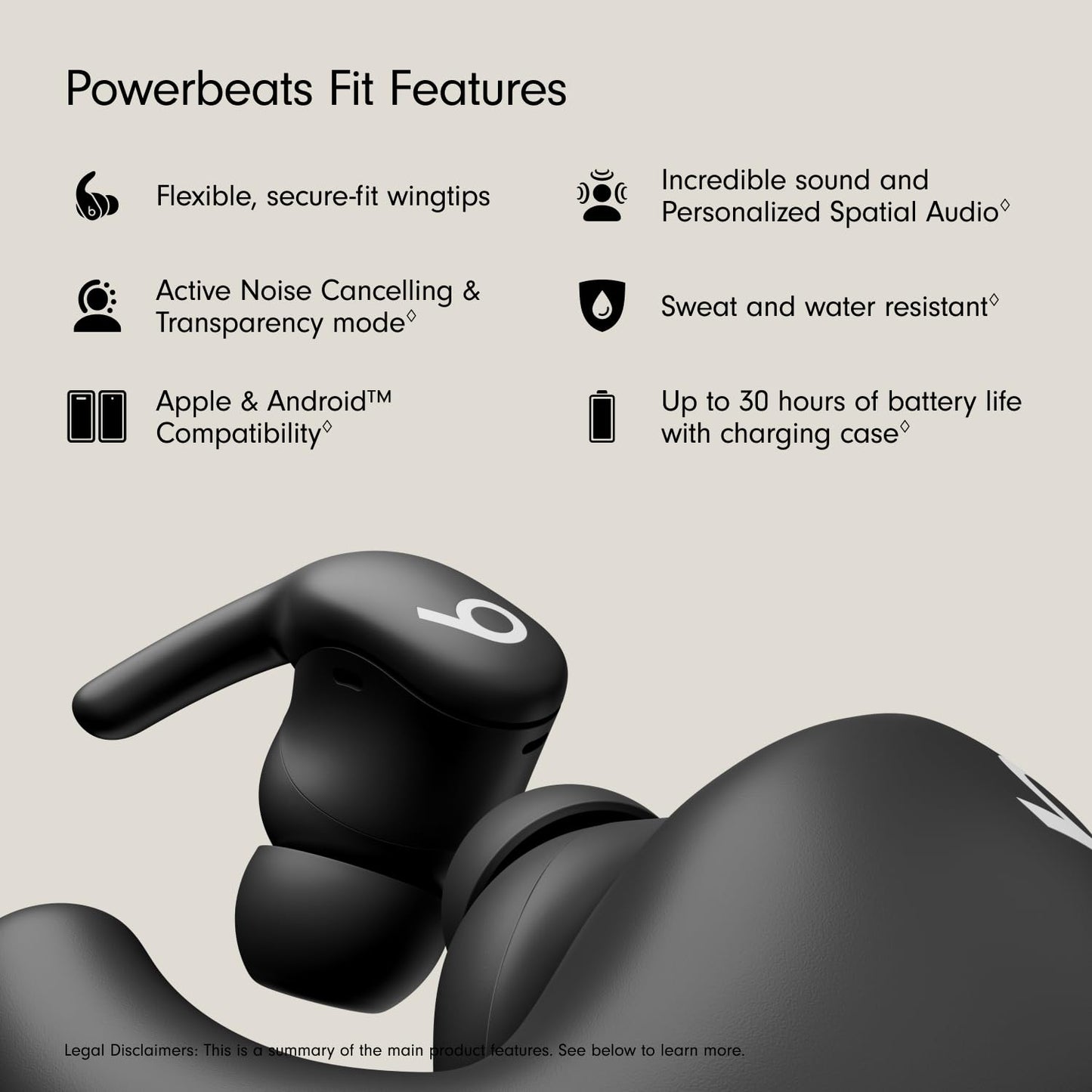 Beats - Powerbeats Fit - Wireless Noise-Cancelling Workout Earbuds with Ultimate Secure Fit, IPX4, Up to 30H of Battery Life & Charging case, Compatible with Apple & Android - Spark Orange