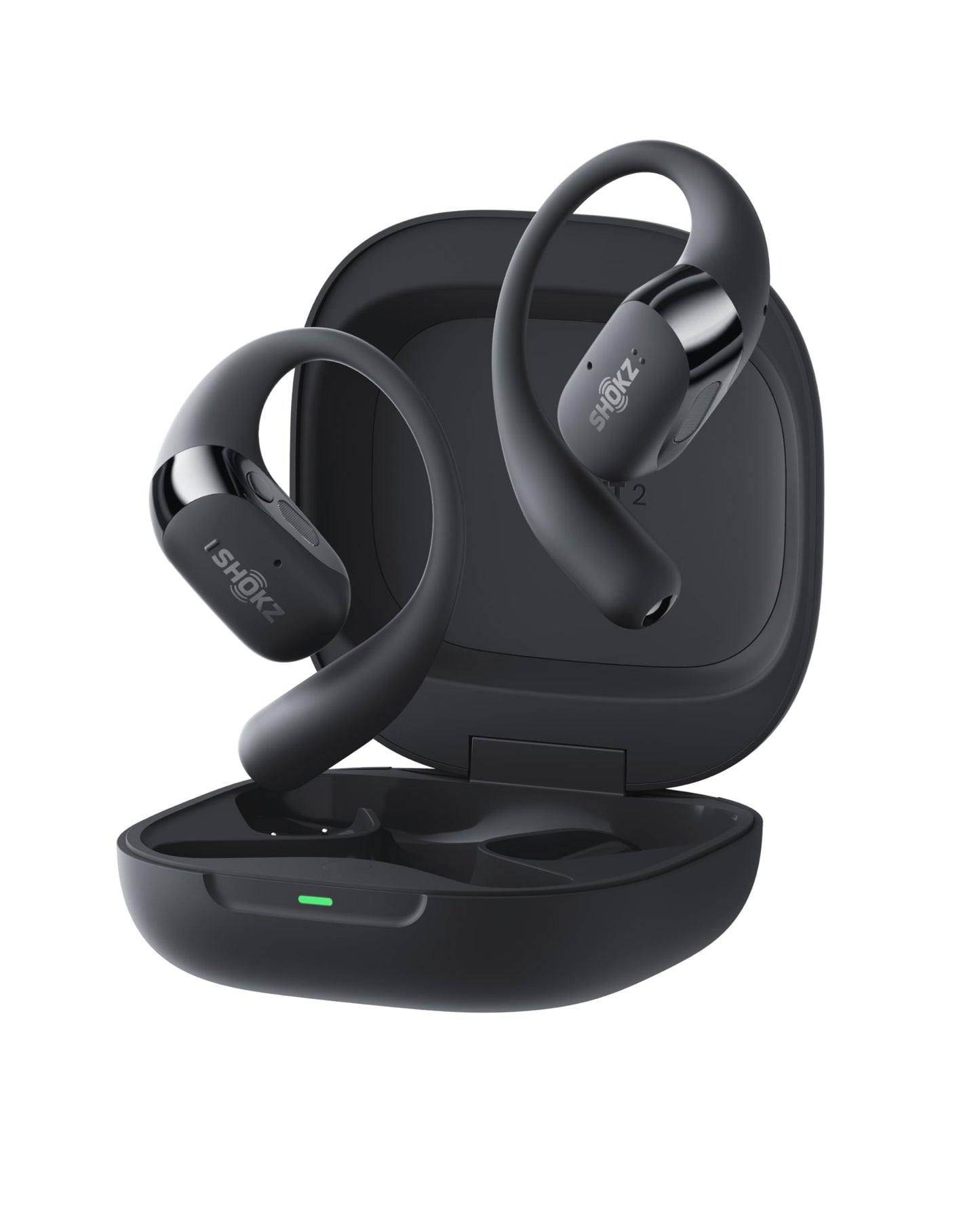 SHOKZ New OpenFit 2+ Open-Ear Headphones, Dolby Audio Enabled, Comfortable Earbuds with Soft Ear Hooks, 48H Playtime, IP55 Water-Resistant, USB-C Fast Charging, Wireless Charging, Carrying Bag,Black