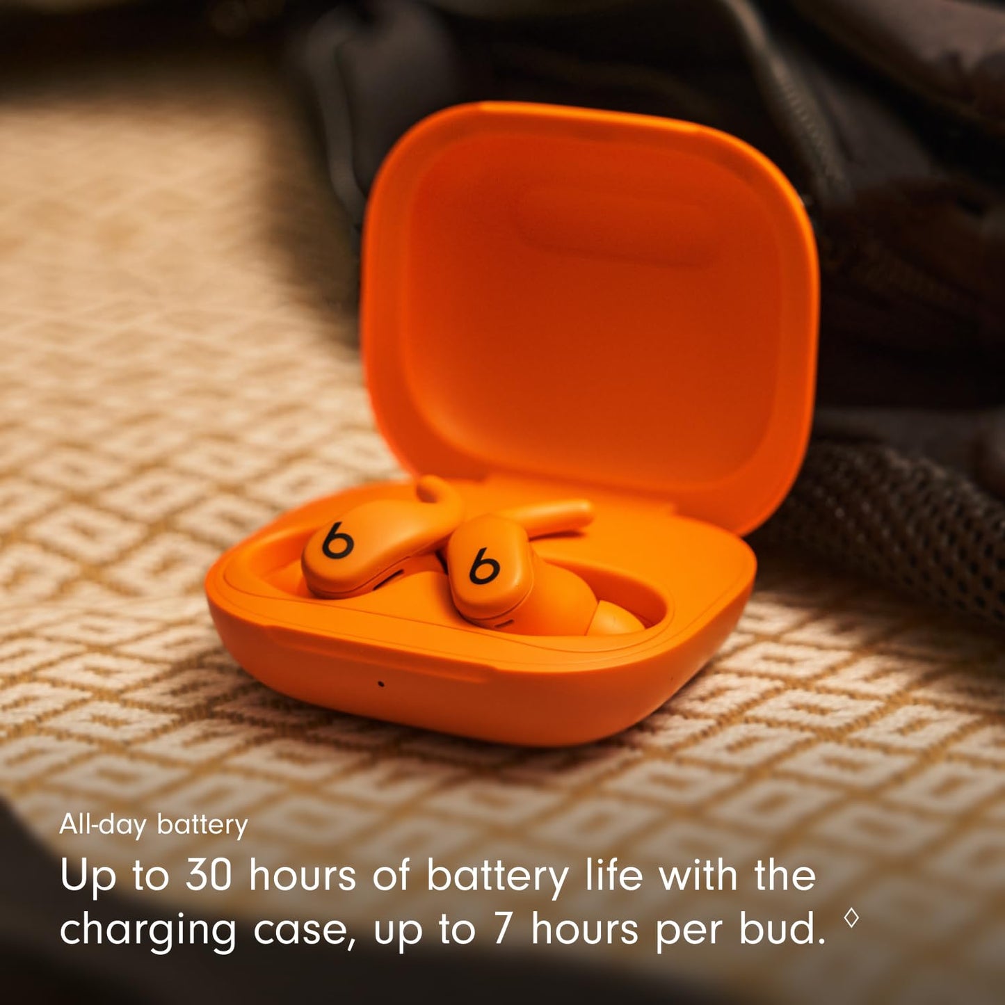 Beats - Powerbeats Fit - Wireless Noise-Cancelling Workout Earbuds with Ultimate Secure Fit, IPX4, Up to 30H of Battery Life & Charging case, Compatible with Apple & Android - Spark Orange