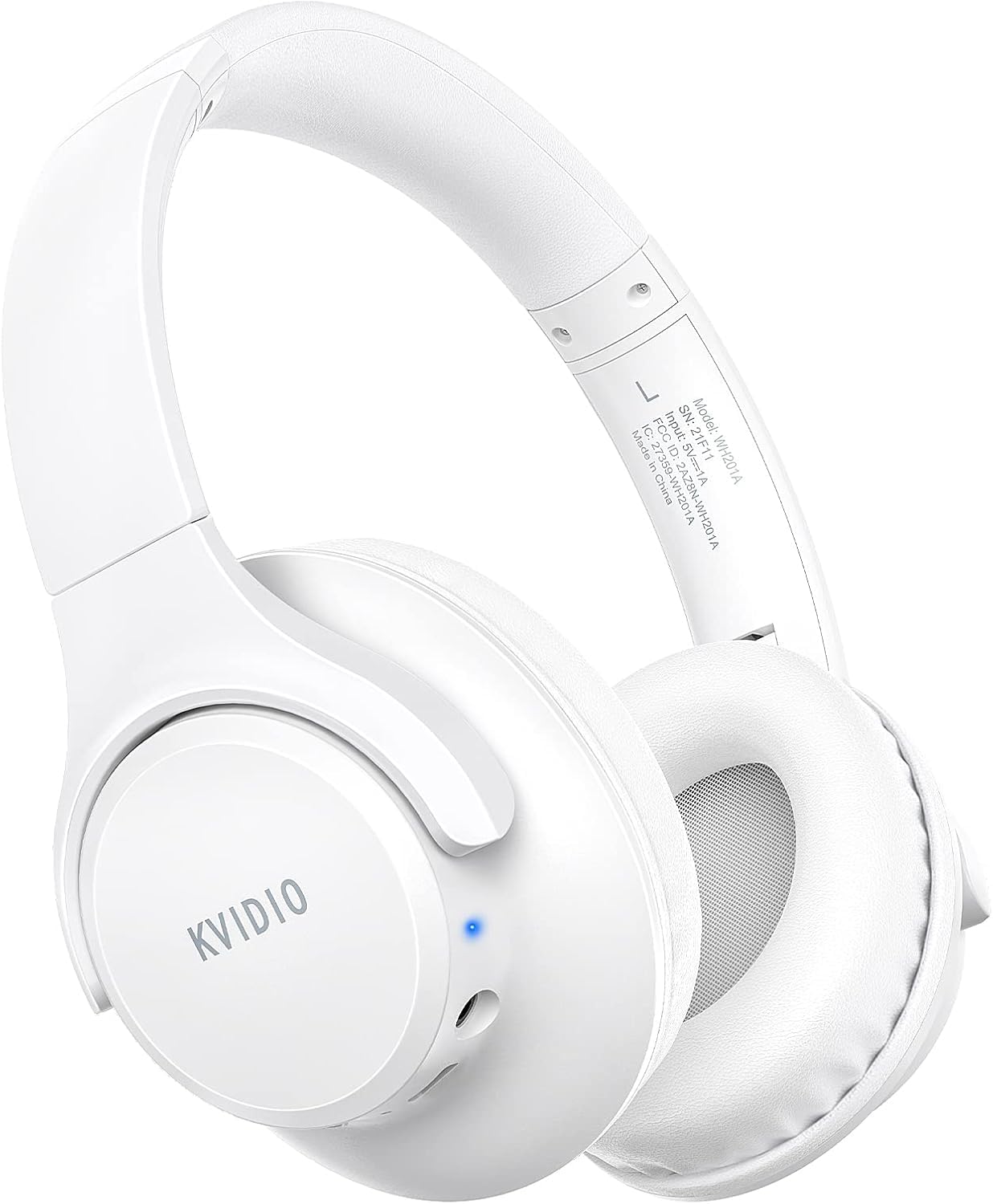 KVIDIO Bluetooth Headphones Over Ear, 65 Hours Wireless Headphones with Microphone, Foldable Lightweight HiFi Stereo Headset with Deep Bass for Travel Work Laptop PC Cellphone