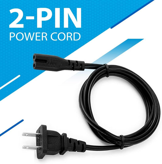 Cordon d'alimentation C8 à 2 broches CA de 1,5 m standard à 2 fentes pour TV, PS4, PS5, haut-parleur, moniteur, Xbox, câble d'alimentation mural de rechange, noir