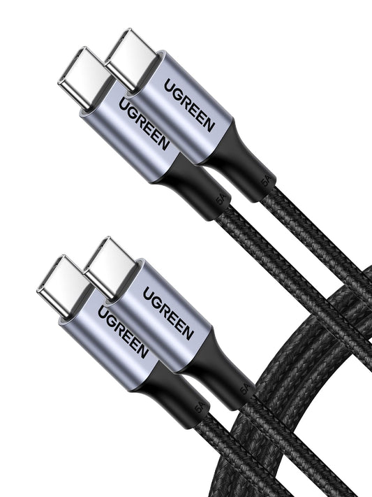 UGREEN 100W USB C to C Cable (6FT 2Pack), PD Type C Fast Charger Cord, 5A Charging Cable Compatible with MacBook, iPad Air, Dell XPS, iPhone 17 Pro Max 16 15, Galaxy S25 S24 S23 Ultra, Pixel 10 9 8